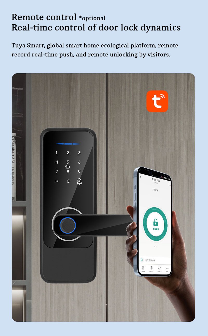 قفل ذكي TMAS موديل S810 لأبواب الخشب